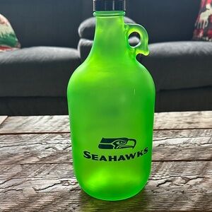 Green Seahawks Glass Growler/Jug